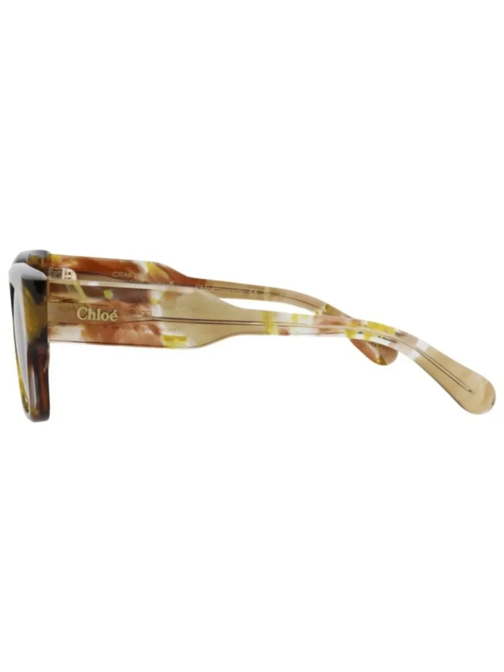 New Chloé Women's Sunglasses Square Rectangle Recycled Acetate Frame Havana